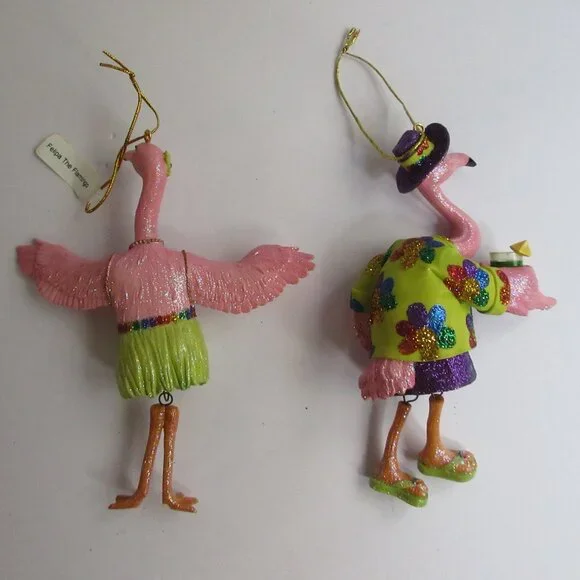 December Diamonds 2003 FELIPA & FELIPE THE FLAMINGO Christmas Ornaments - Picture 2 of 16